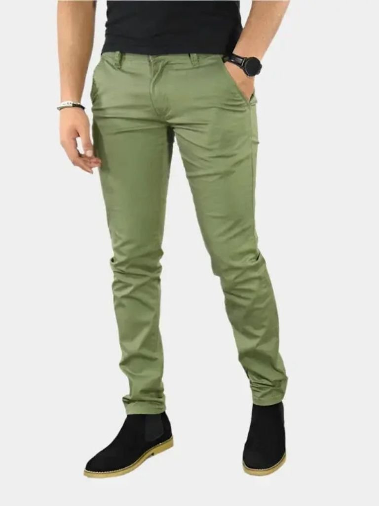 Essential Slim Fit Straight Trousers for Men