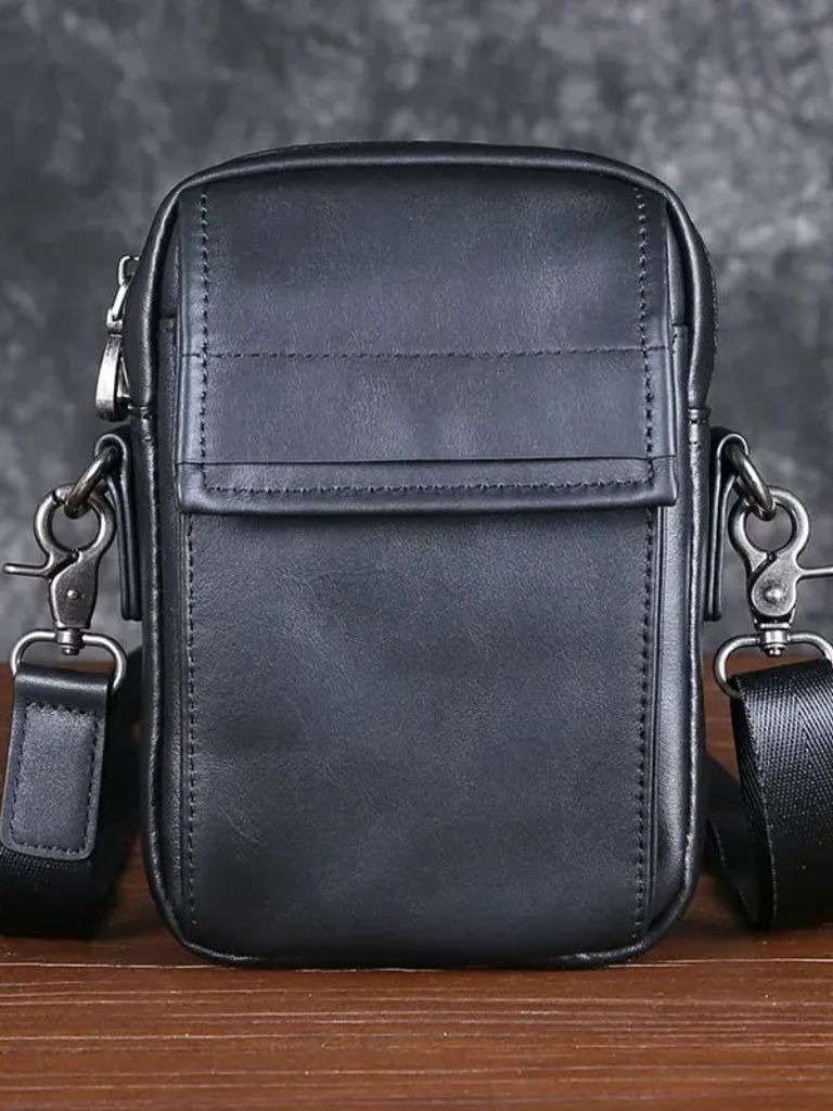 Essential Small Leather Shoulder Bag for Men