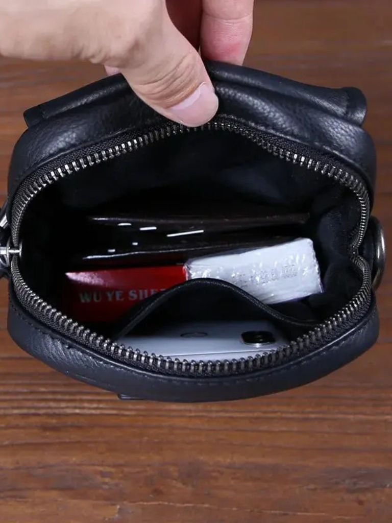 Essential Small Leather Shoulder Bag for Men