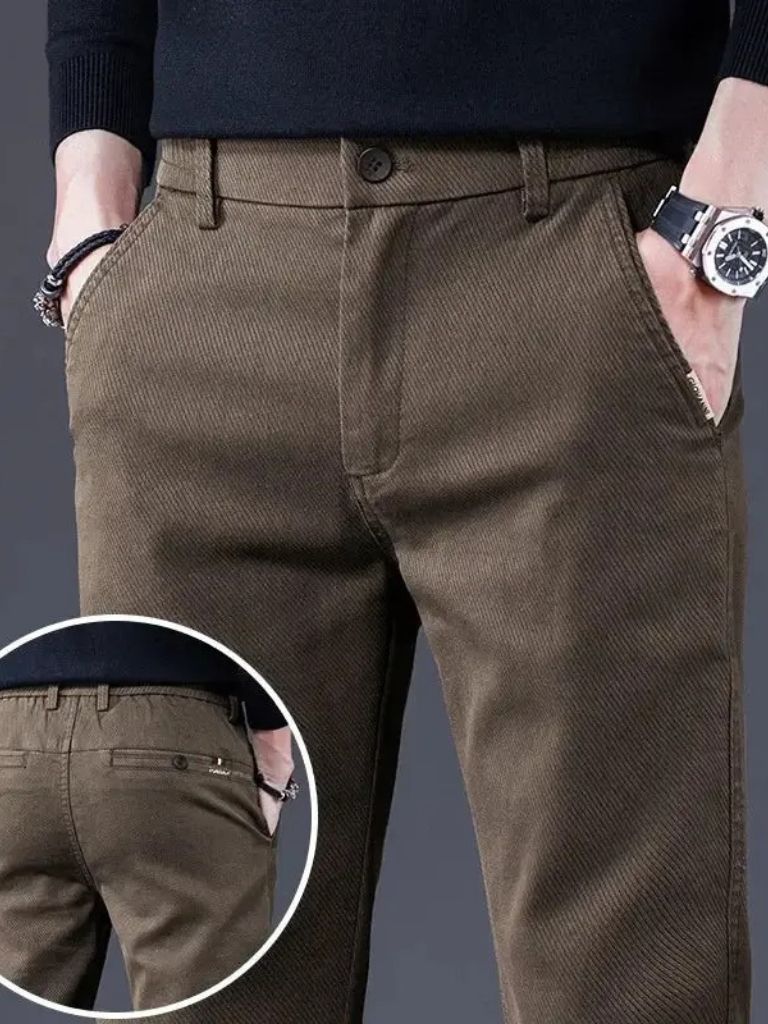 Essential Stretchy Straight Trousers for Men