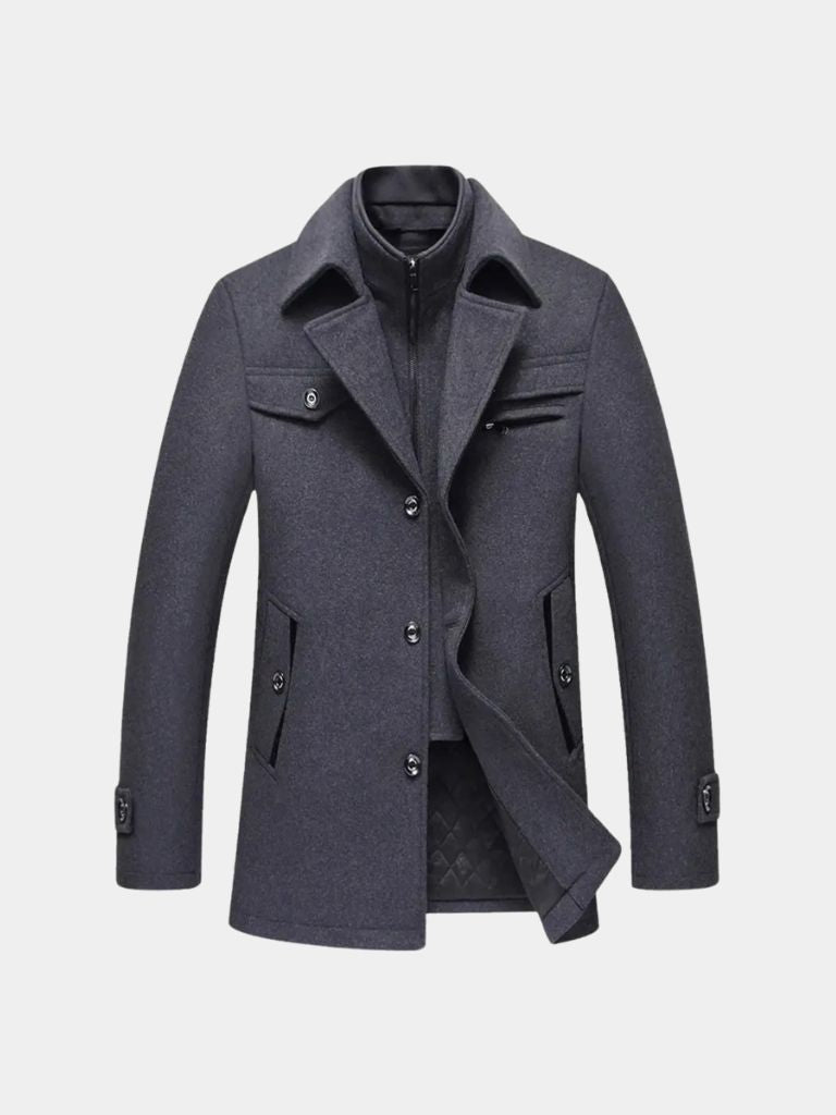 Essential Wool Blend Coat for Men
