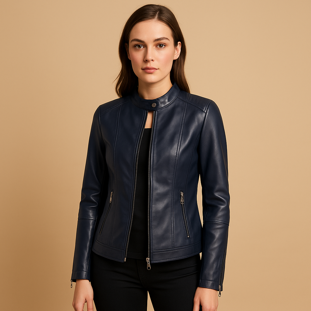 Faux leather biker jacket for women | Brielle