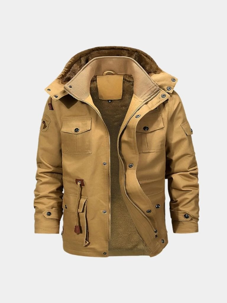Fleece Hooded Bomber Jacket for Men