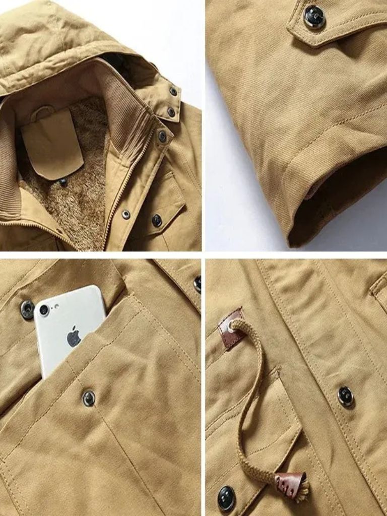 Fleece Hooded Bomber Jacket for Men