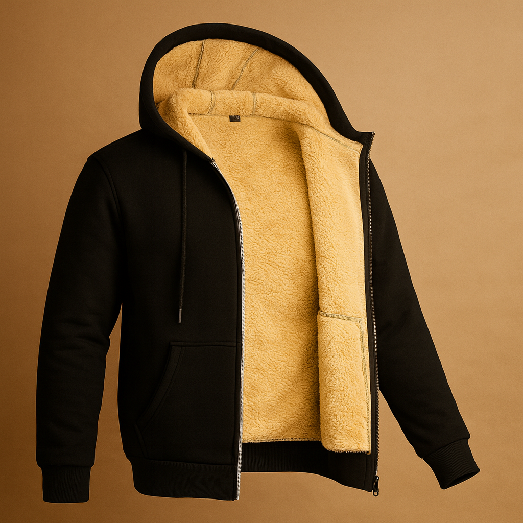 Fleece sweater with fur lining for men | Nathan