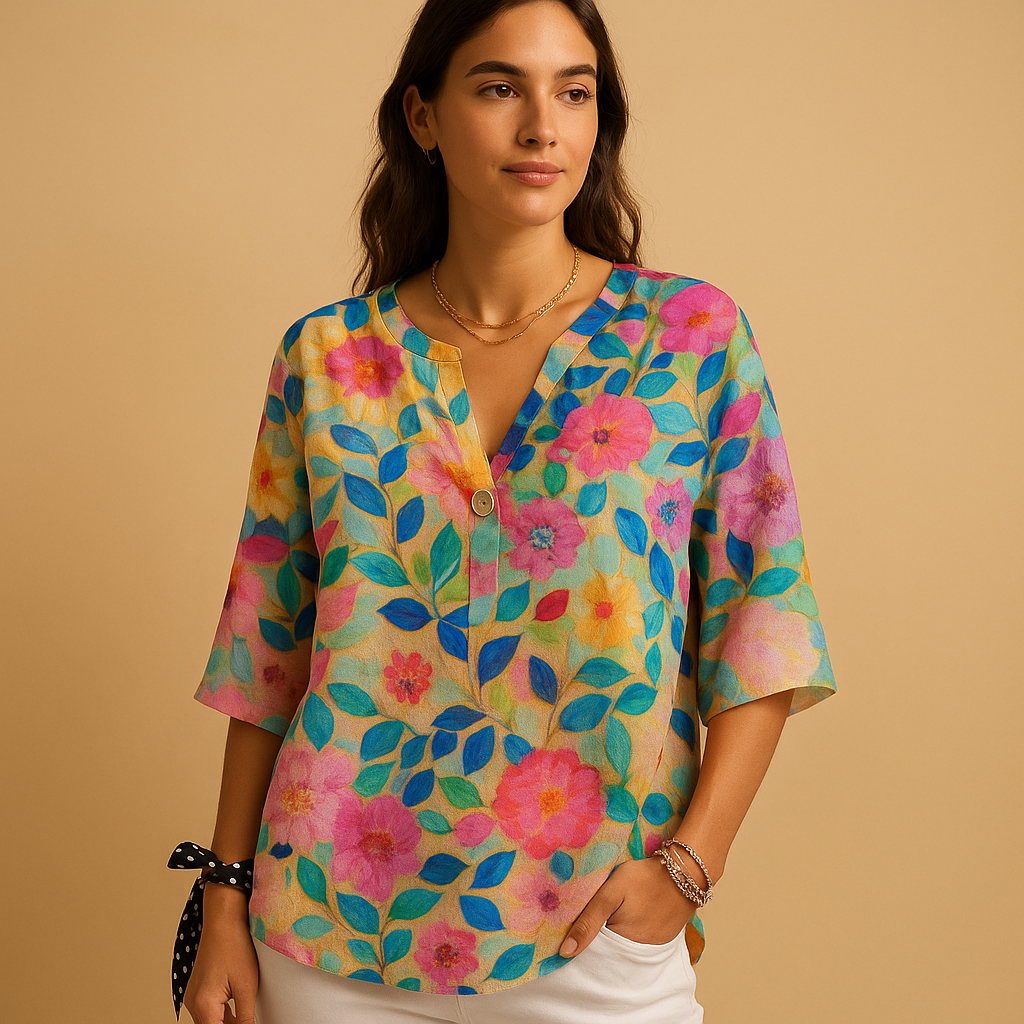 Floral blouse with relaxed fit for women | Isla