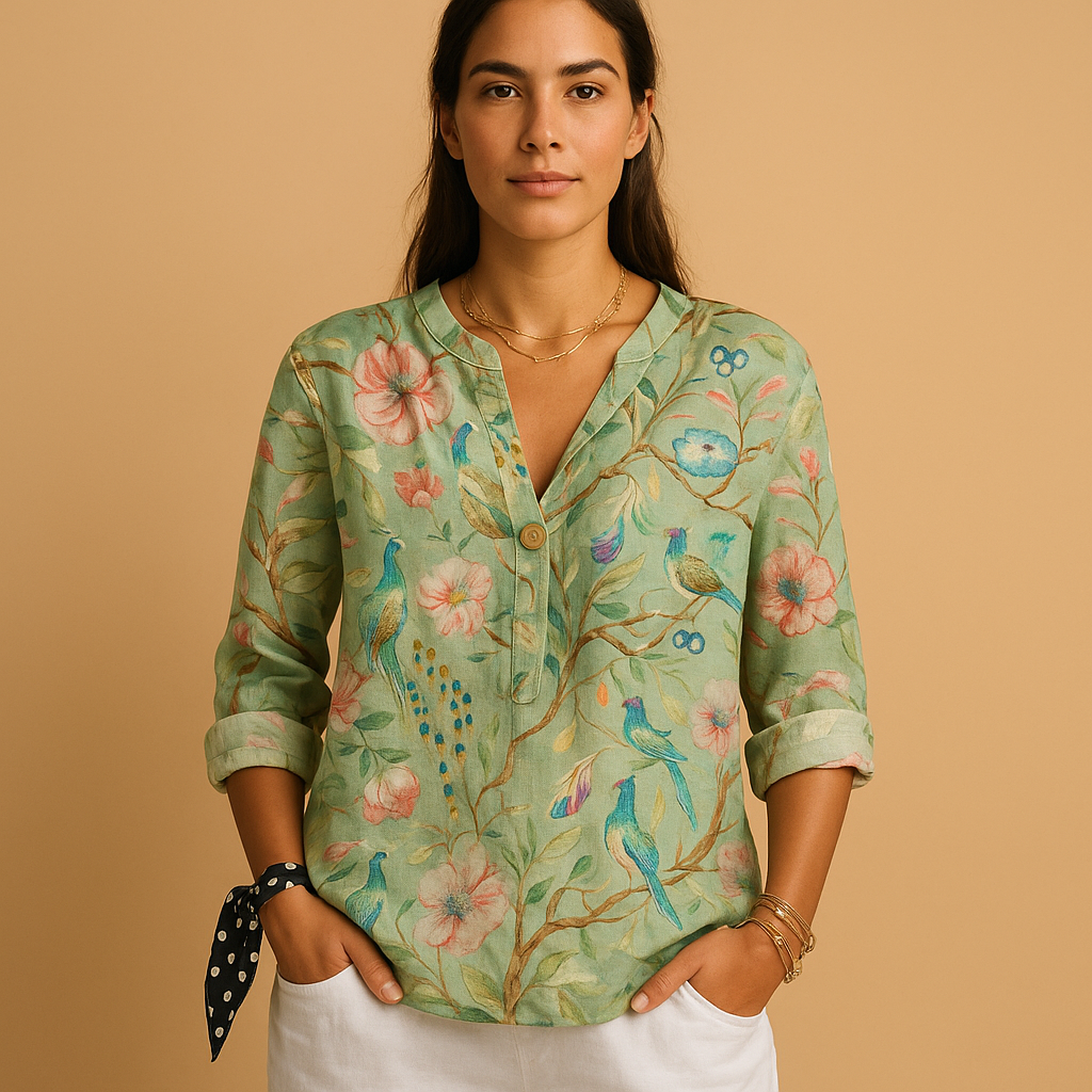 Floral blouse with relaxed fit for women | Isla