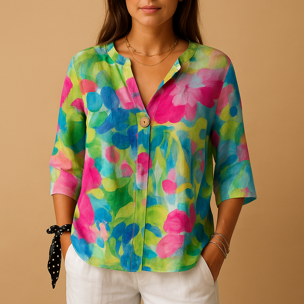 Floral blouse with relaxed fit for women | Isla
