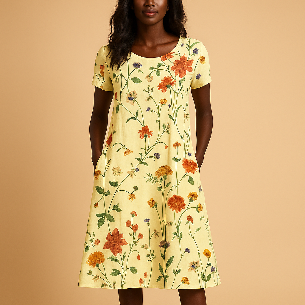 Floral casual midi dress for women | Amelia