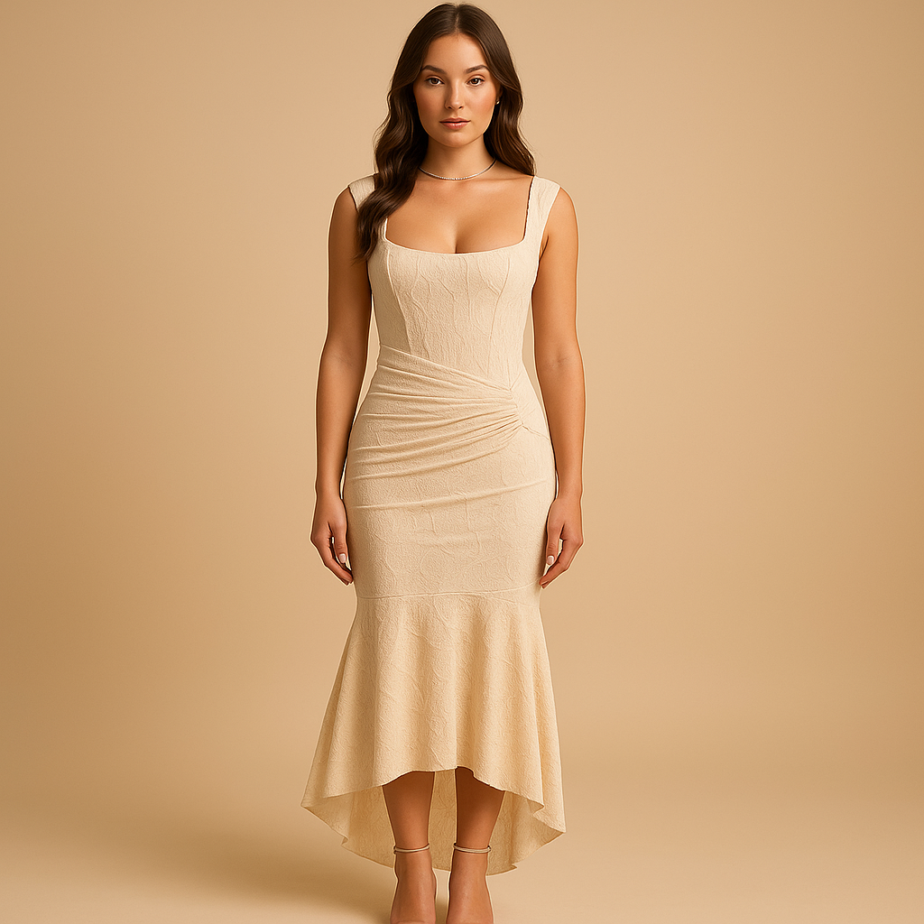 Floral midi dress with airy fit for women | Eliza