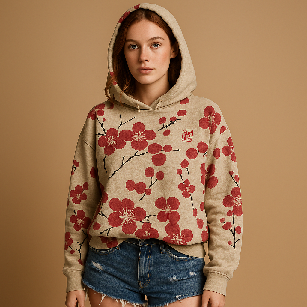 Floral print hoodie sweater for women | Fleur