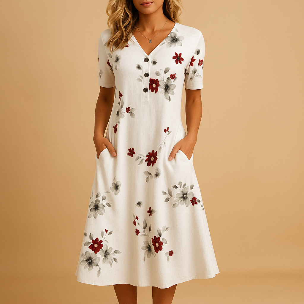 Floral summer dress with relaxed fit for women | Amelia