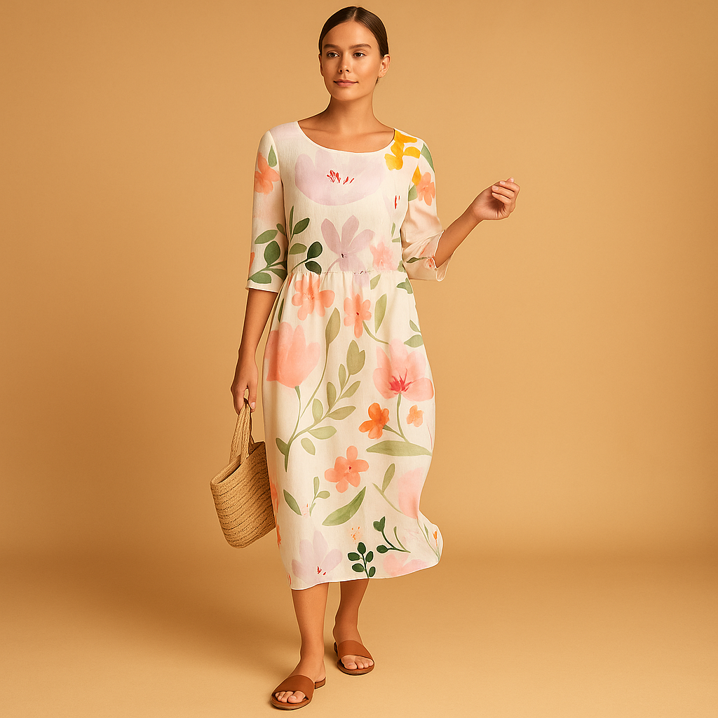 Flowy midi dress for women | Hazel
