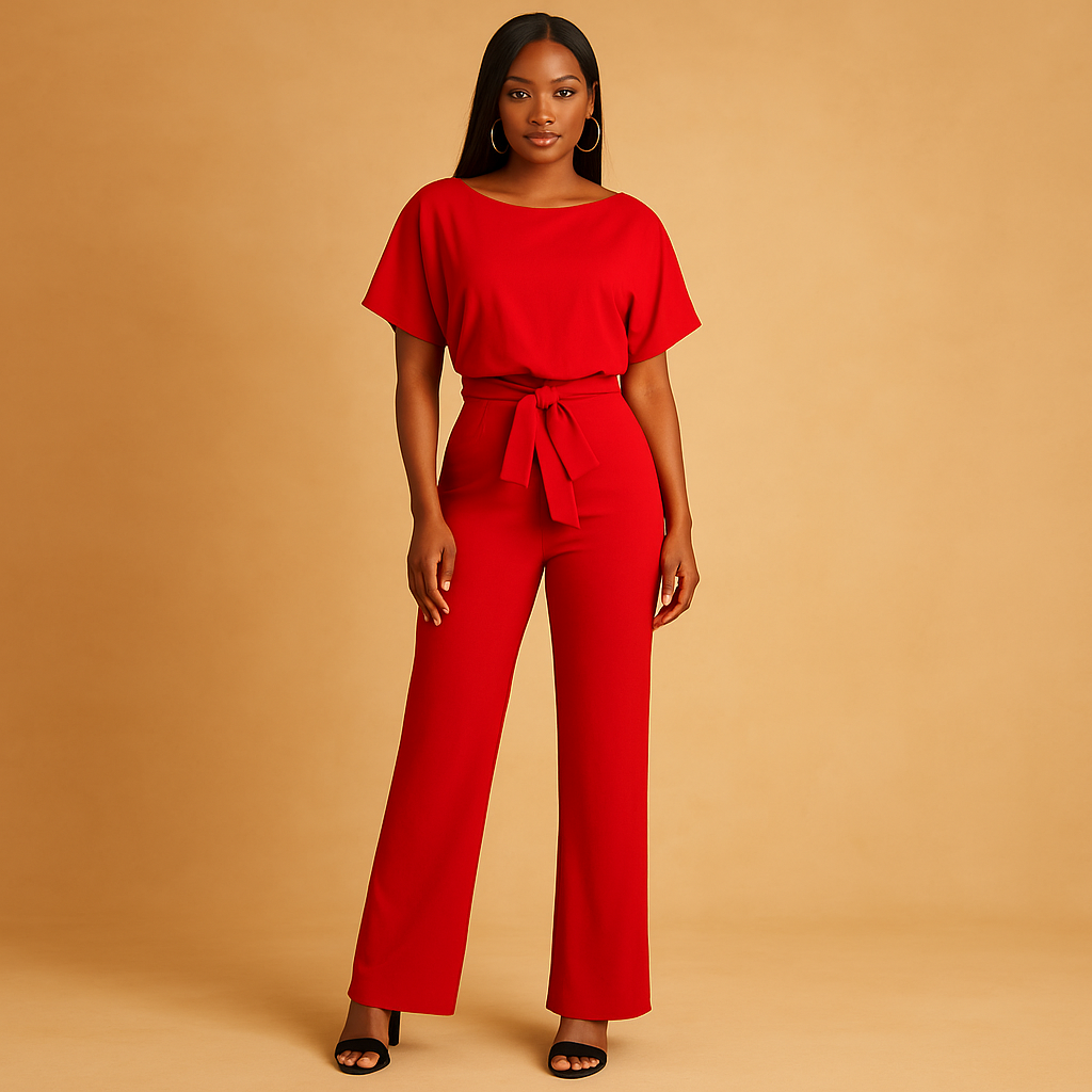 Glitter halterneck jumpsuit with open back for women | Eliza