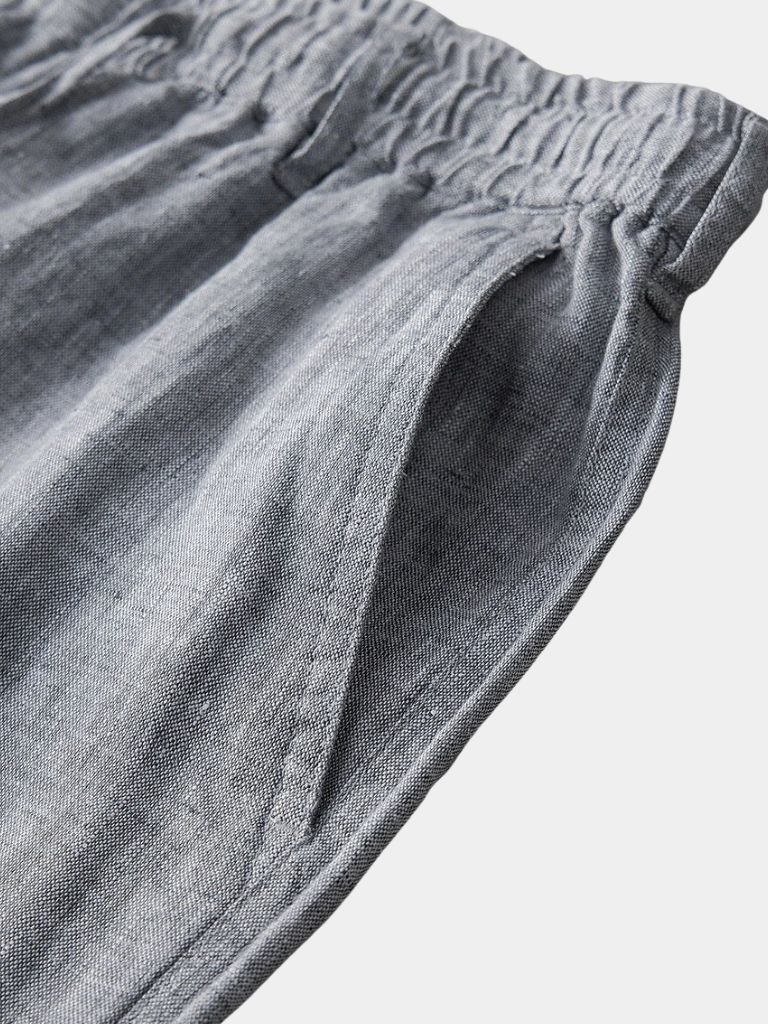 Gris Mariner Linen Shorts for Men