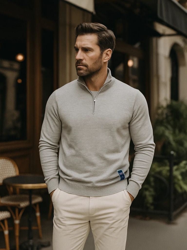 Half Zip Knitwear Pullover Sweater for Men
