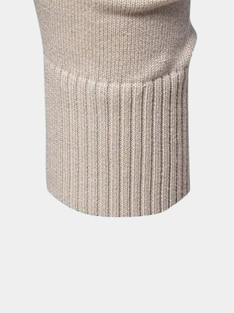 Half Zip Knitwear Solid Color Cardigan Sweater for Men