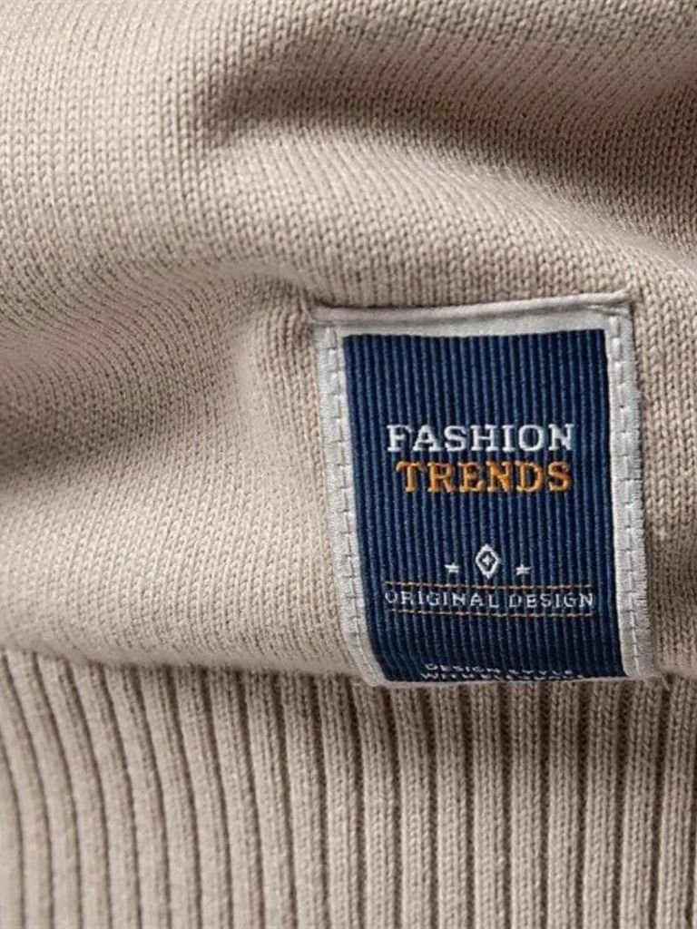 Half Zip Knitwear Solid Color Cardigan Sweater for Men