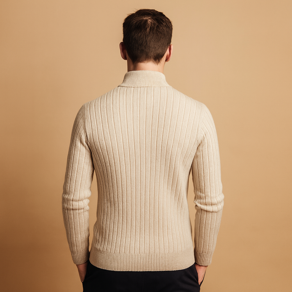 Half-zip sweater for men with ribbed sleeves | Marcus