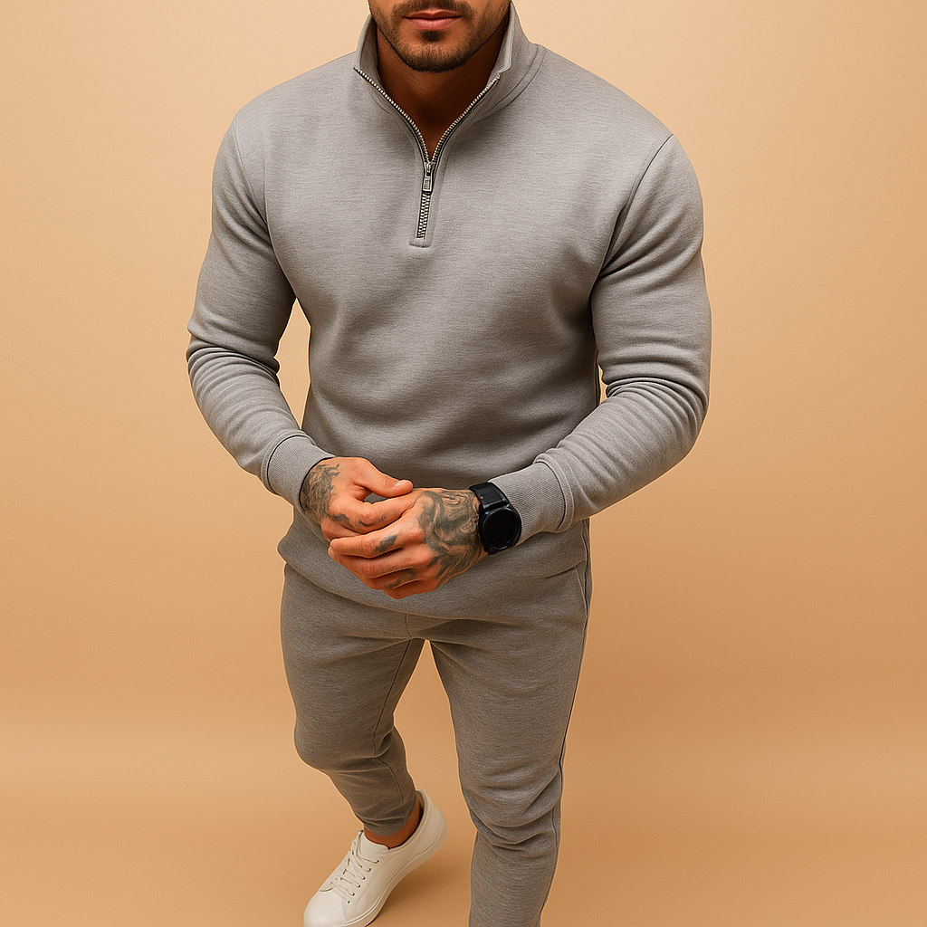 Half-zip sweatshirt and jogger set for men | Damien