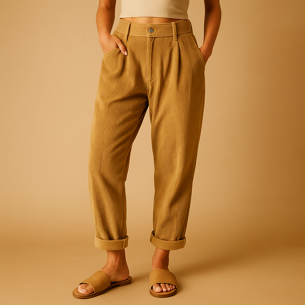 High waist corduroy pants for women | Lydia