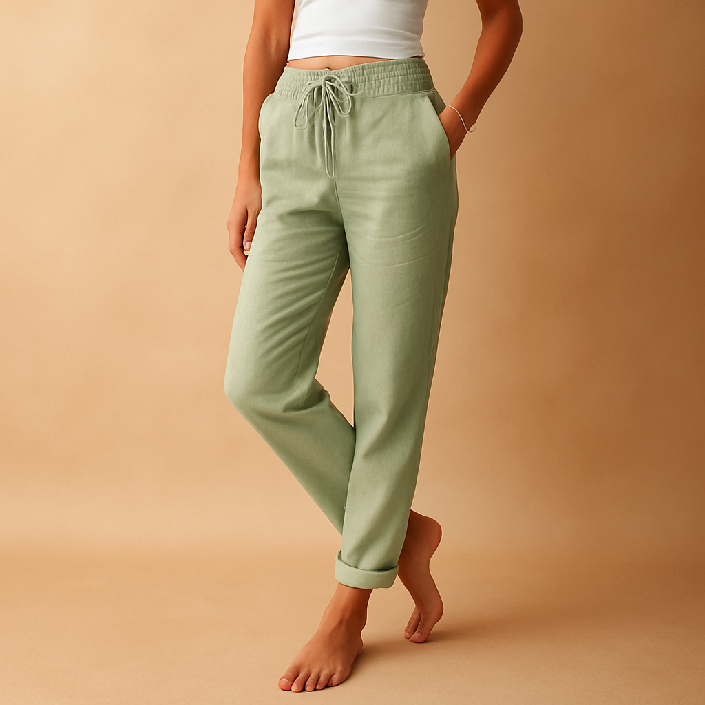 High-waisted lounge pants with straight leg for women | Talia
