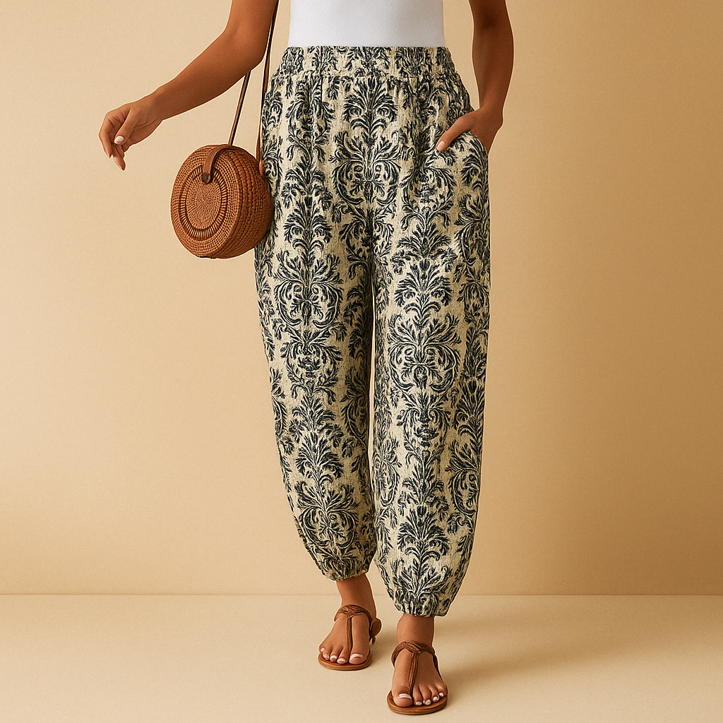 High-waisted wide leg boho pants for women | Isla