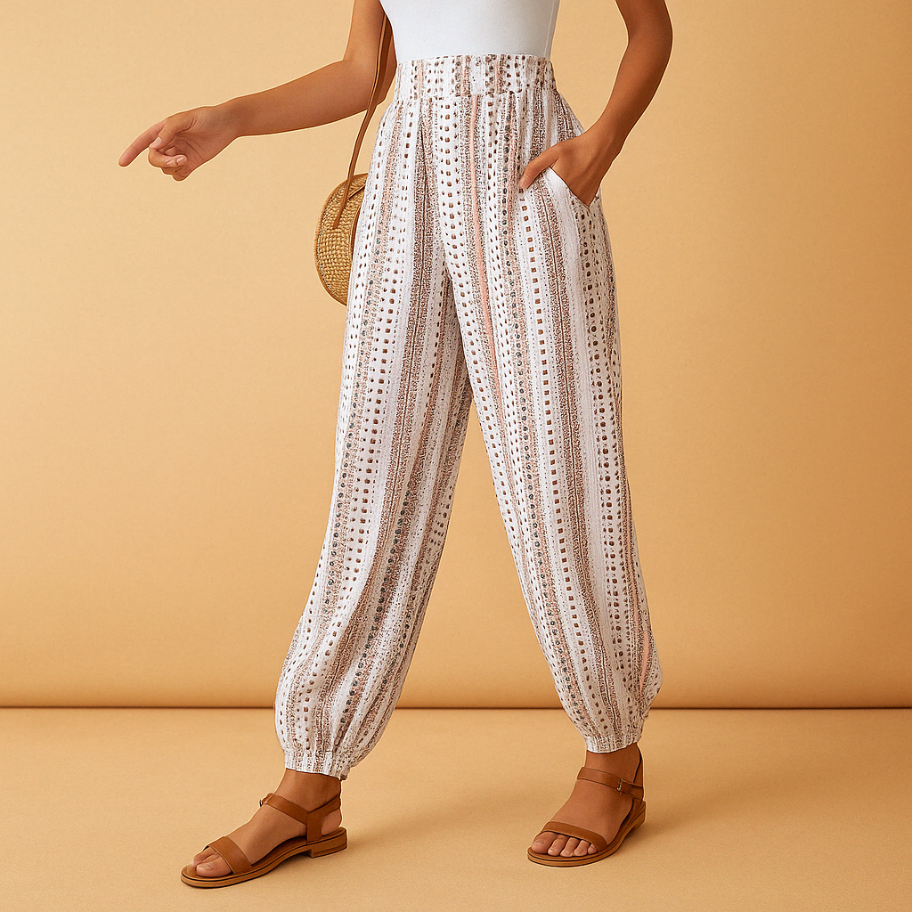 High-waisted wide leg boho pants for women | Isla