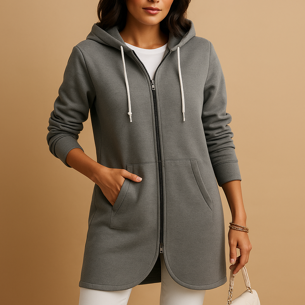 Hooded zip-up sweatshirt jacket for women | Mabel