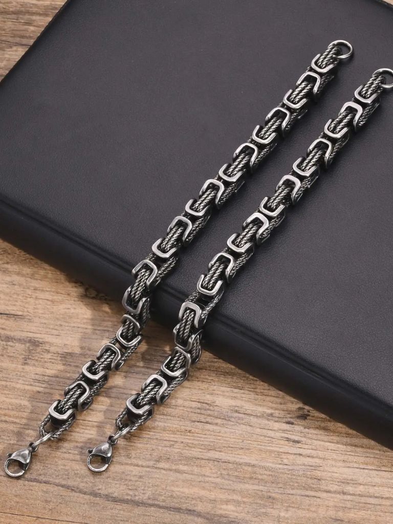 Iron Bastion Chain Cuff - Cross & Crown