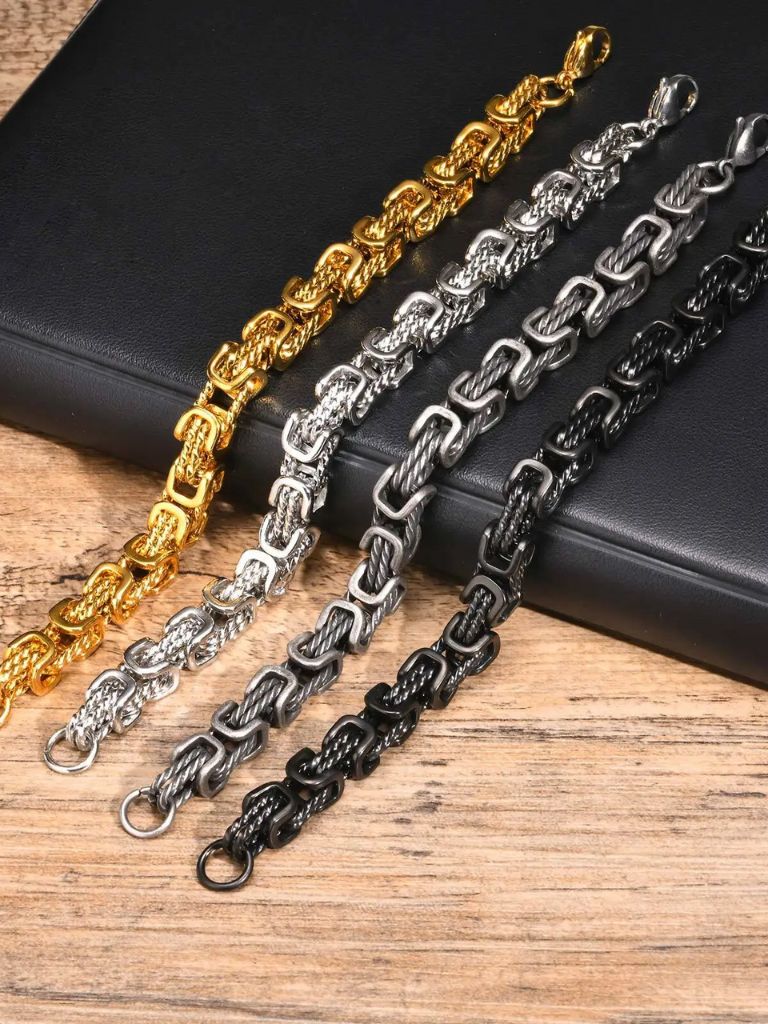 Iron Bastion Chain Cuff - Cross & Crown