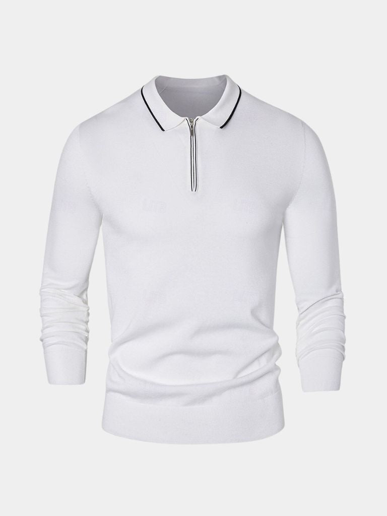 Ivory Elite Long Sleeve Polo for Men