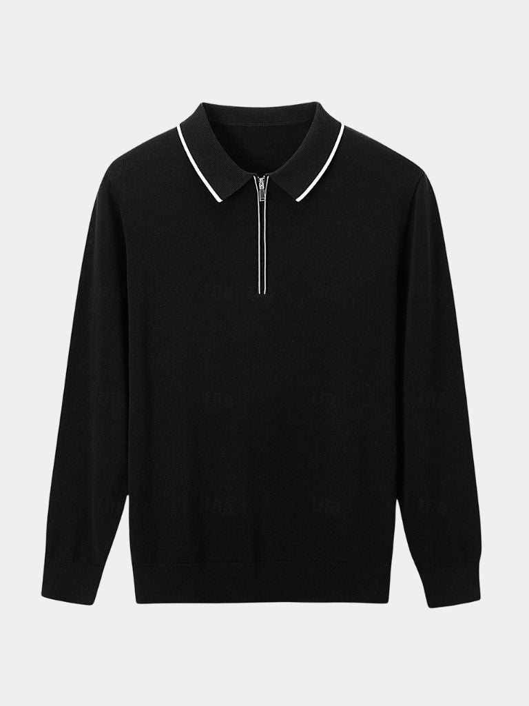 Ivory Elite Long Sleeve Polo for Men