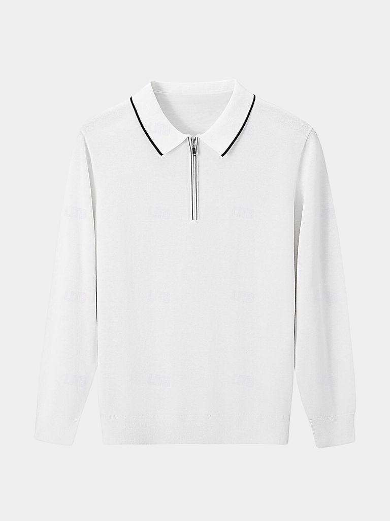 Ivory Elite Long Sleeve Polo for Men