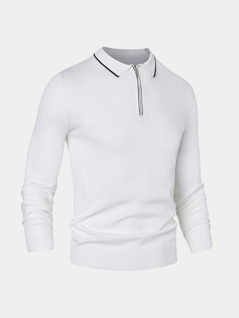 Ivory Elite Long Sleeve Polo for Men