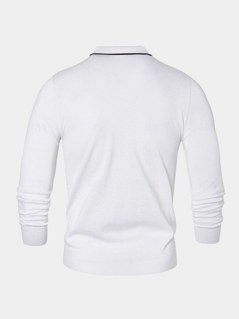 Ivory Elite Long Sleeve Polo for Men