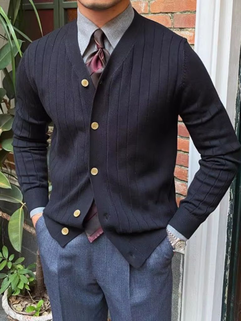 Knit Casual Cardigan for Men