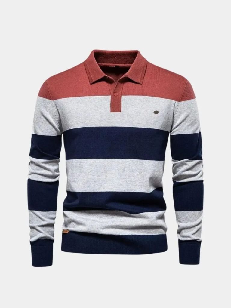 Knit Color Half Zip Knitwear for Men