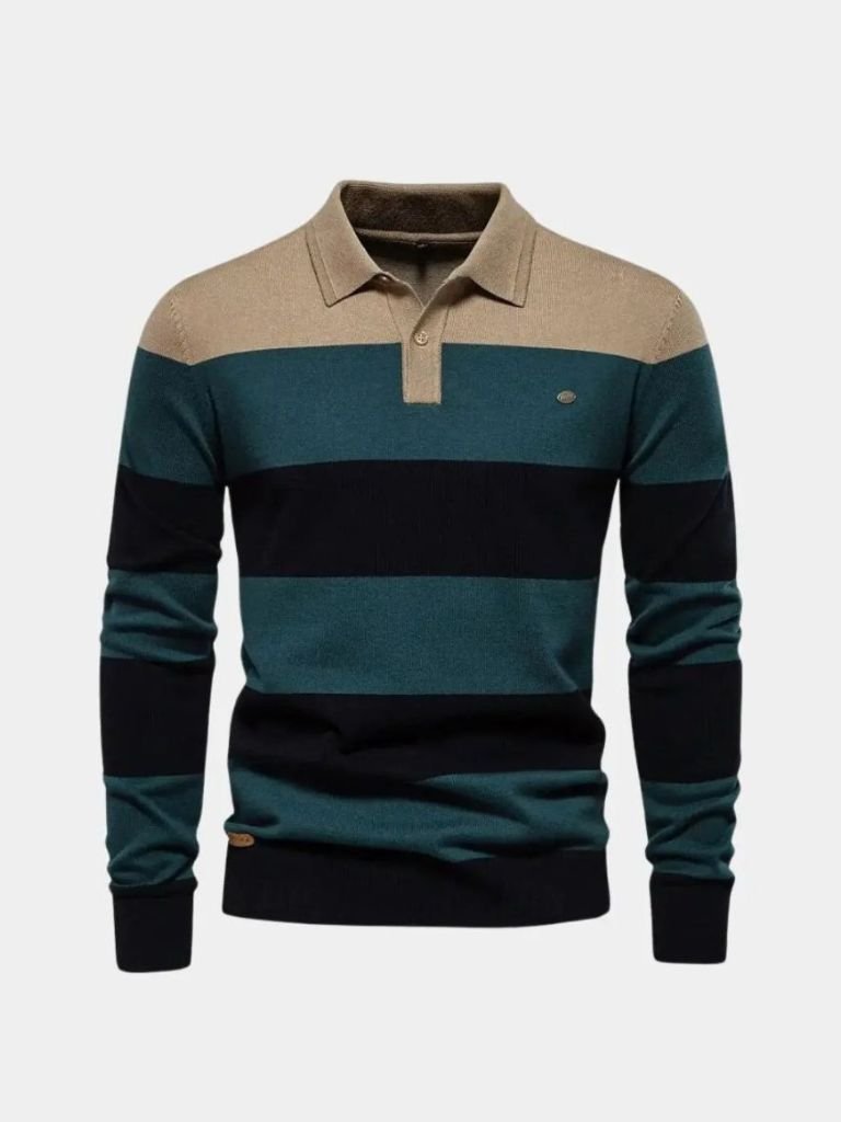 Knit Color Half Zip Knitwear for Men