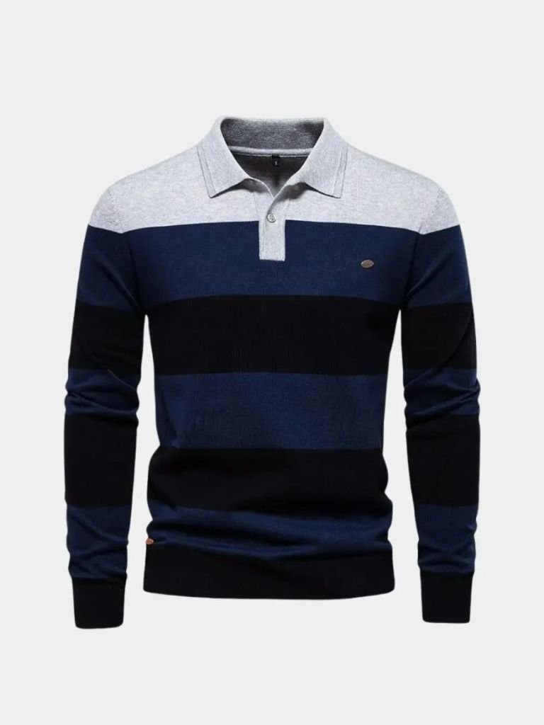 Knit Color Half Zip Knitwear for Men
