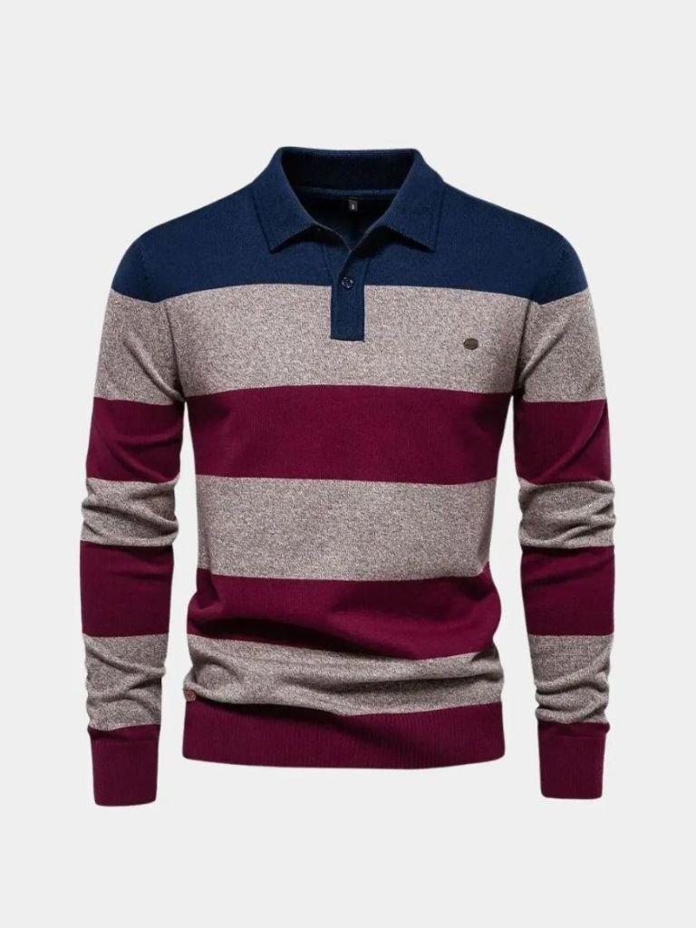 Knit Color Half Zip Knitwear for Men