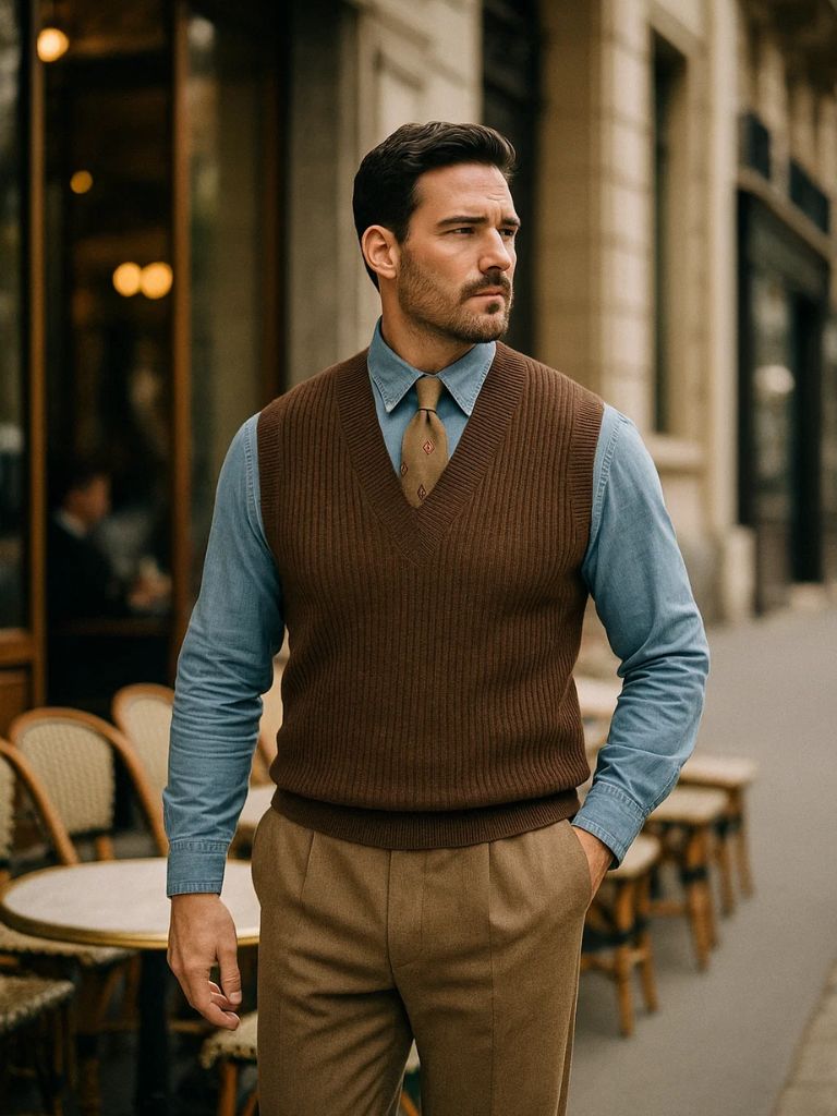 Knit Vest Waistcoat for Men
