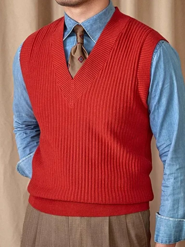 Knit Vest Waistcoat for Men