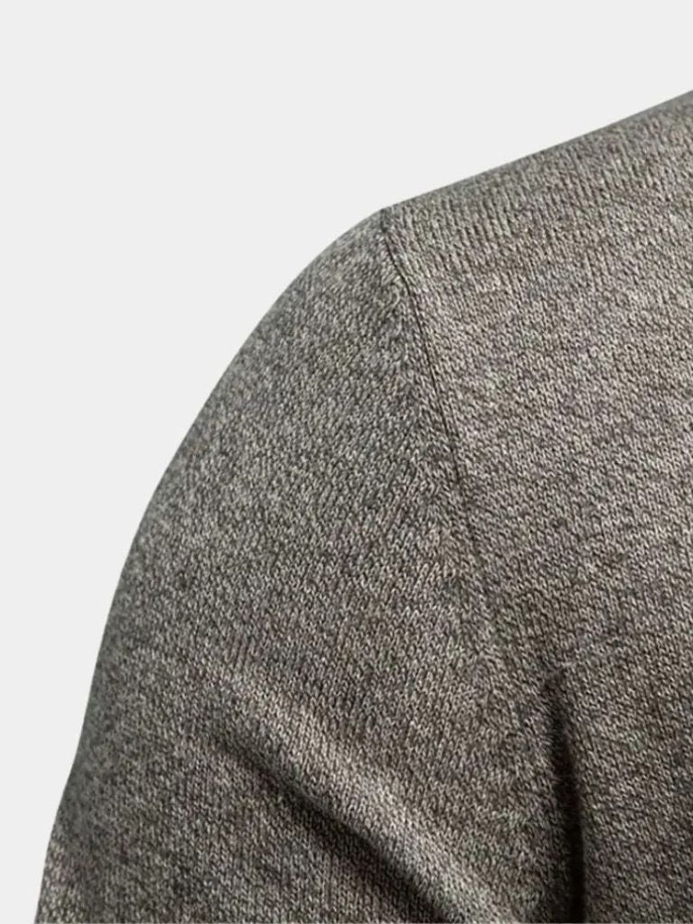 Knitted Stand Collar Cotton Cardigan for Men