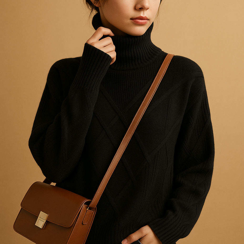 Knitted turtleneck sweater for women | Ellie