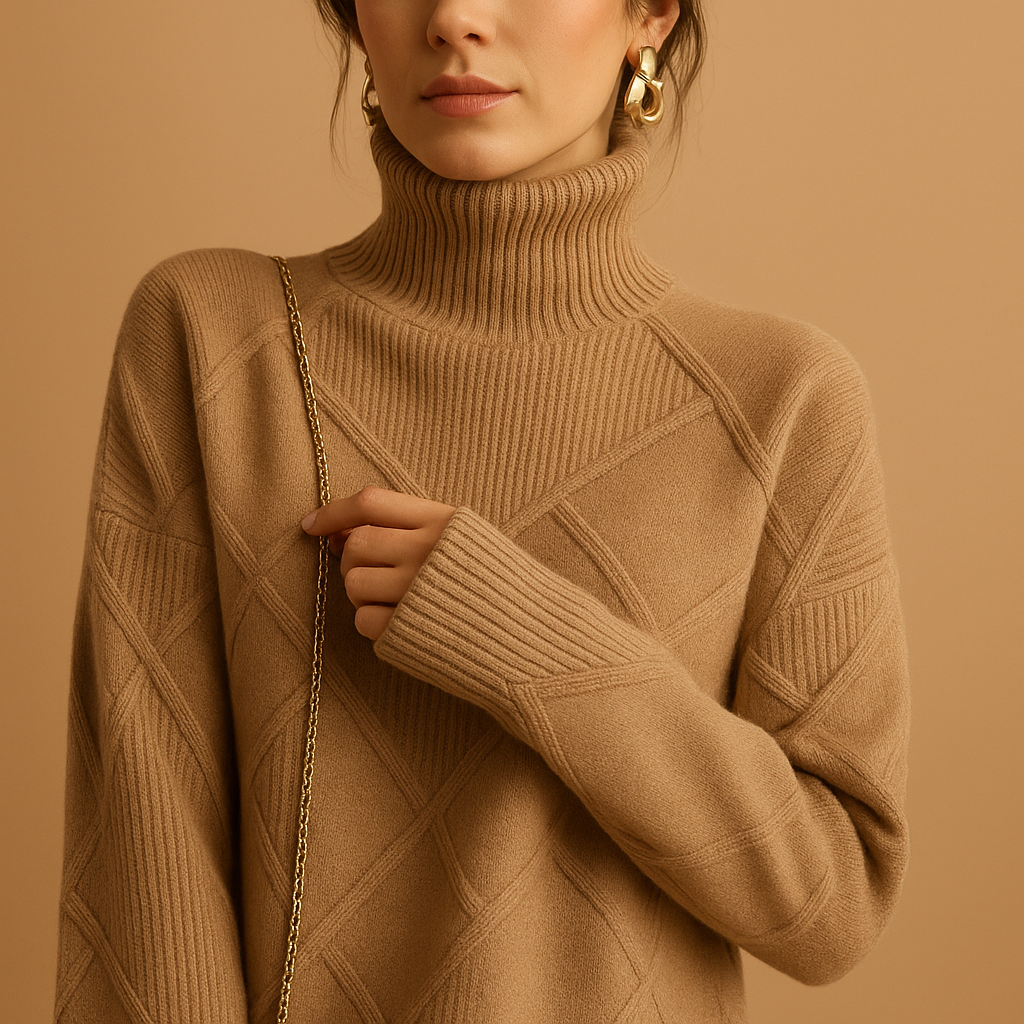Knitted turtleneck sweater for women | Ellie