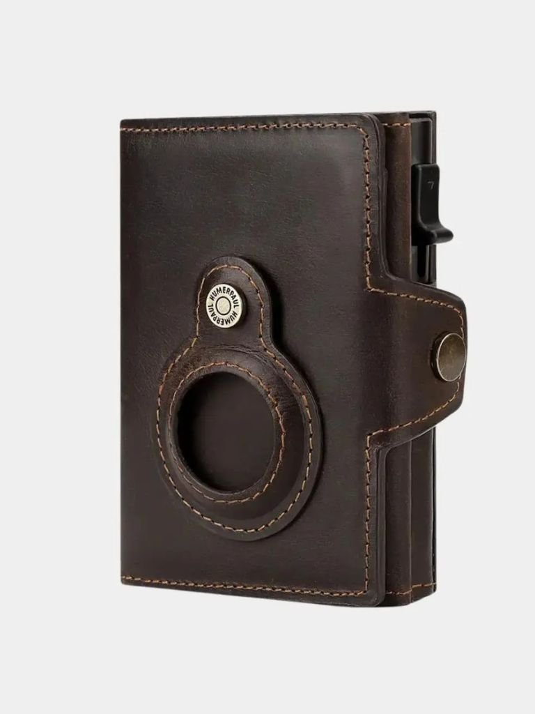 Leather Magnet Wallet Anti-Scam for Men