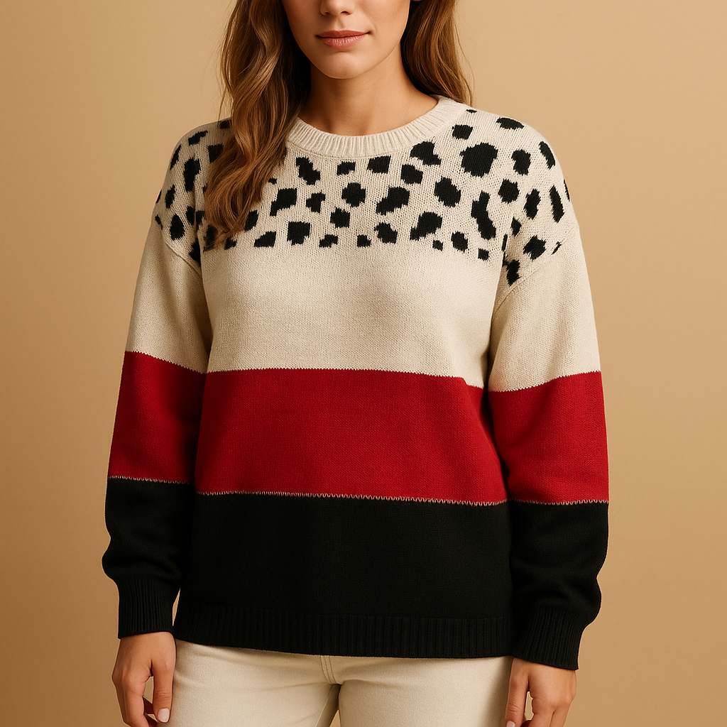 Leopard print cotton sweater for women | Brielle