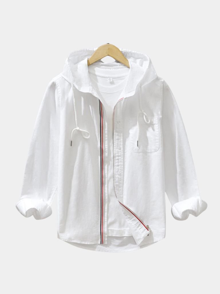 Light Covenant Linen Hooded Shirt – Cross & Crown