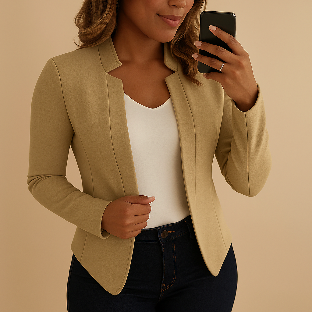 Lightweight blazer with lapel collar for women | Noelle